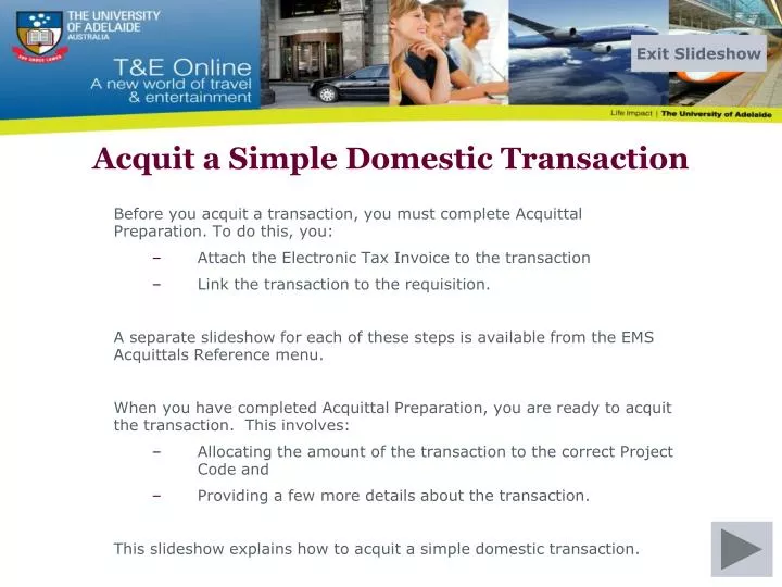 acquit a simple domestic transaction