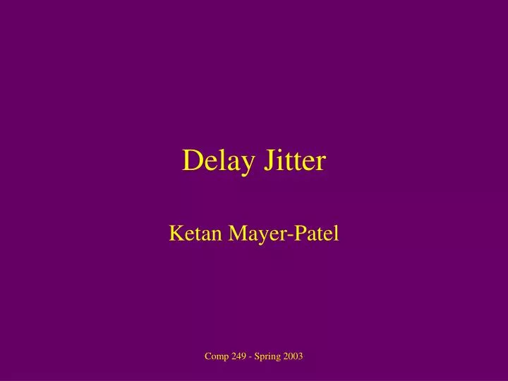 delay jitter