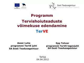 programm tervishoiuteaduste v imekuse edendamine ter ve
