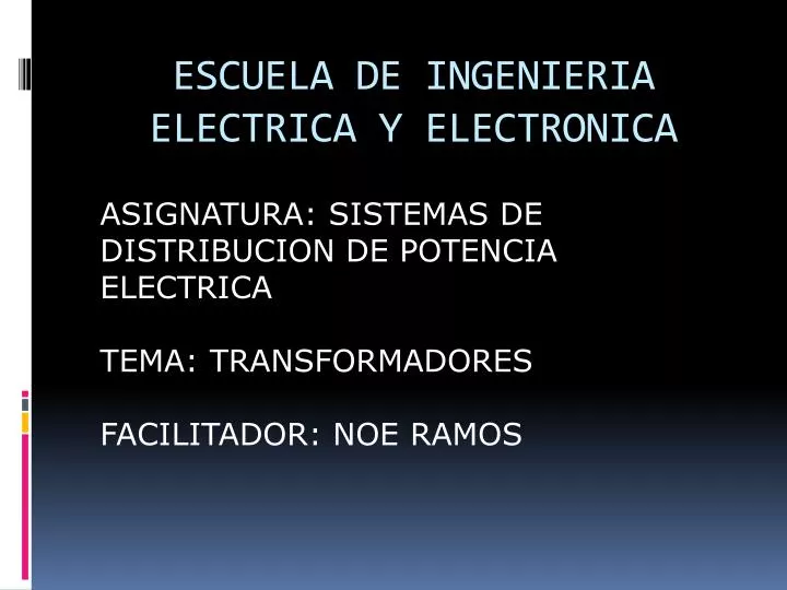 escuela de ingenieria electrica y electronica