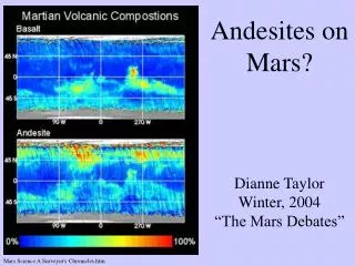 Andesites on Mars? Dianne Taylor Winter, 2004 “The Mars Debates”