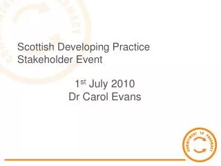 Scottish Developing Practice Stakeholder Event