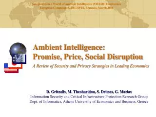Ambient Intelligence: Promise, Price, Social Disruption A Review of Security and Privacy Strategies in Leading Economies