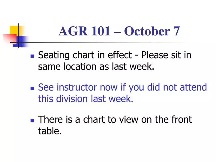 agr 101 october 7