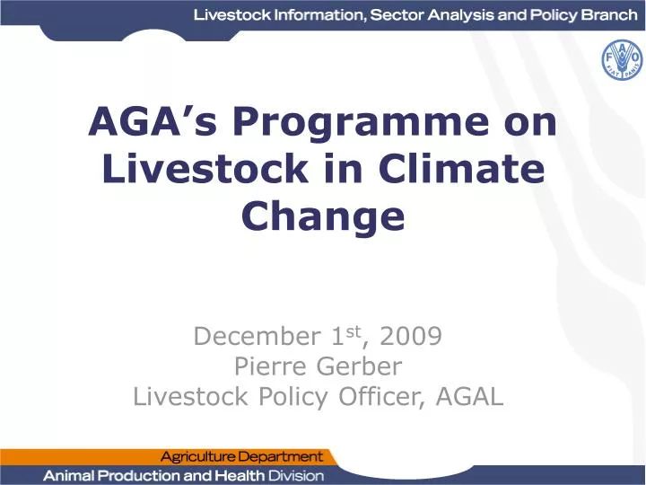 aga s programme on livestock in climate change