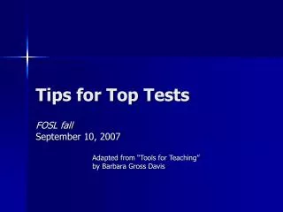 Tips for Top Tests