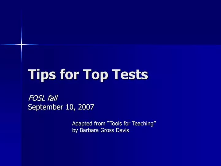 tips for top tests