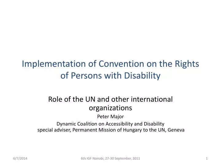 implementation of convention on the rights of persons with disability