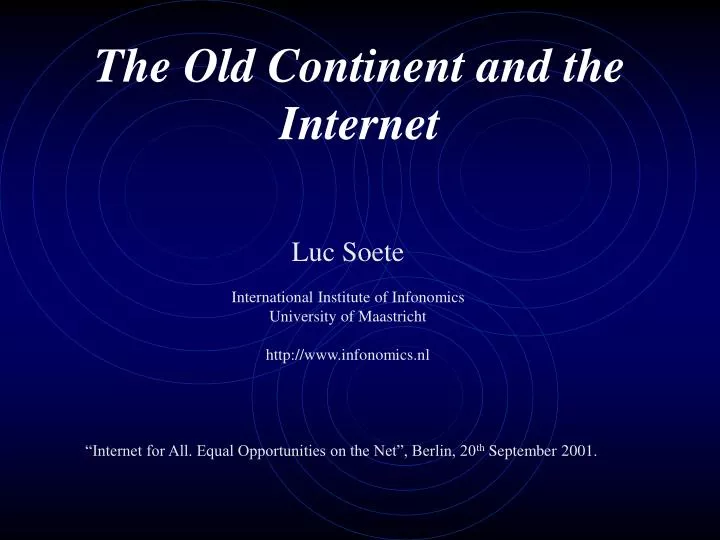 the old continent and the internet