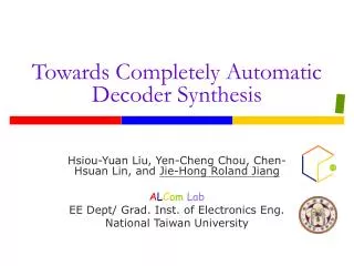 Towards Completely Automatic Decoder Synthesis