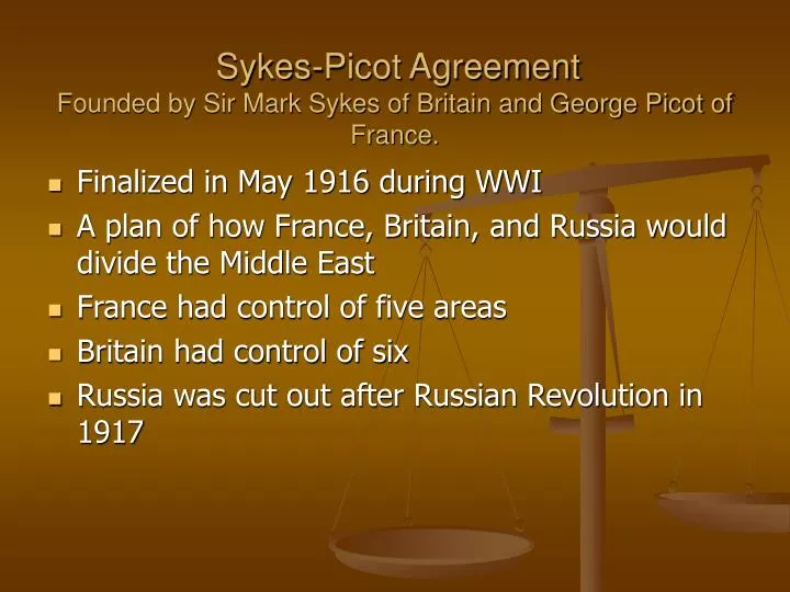 sykes picot agreement founded by sir mark sykes of britain and george picot of france