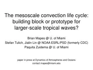 The mesoscale convection life cycle: building block or prototype for larger-scale tropical waves?
