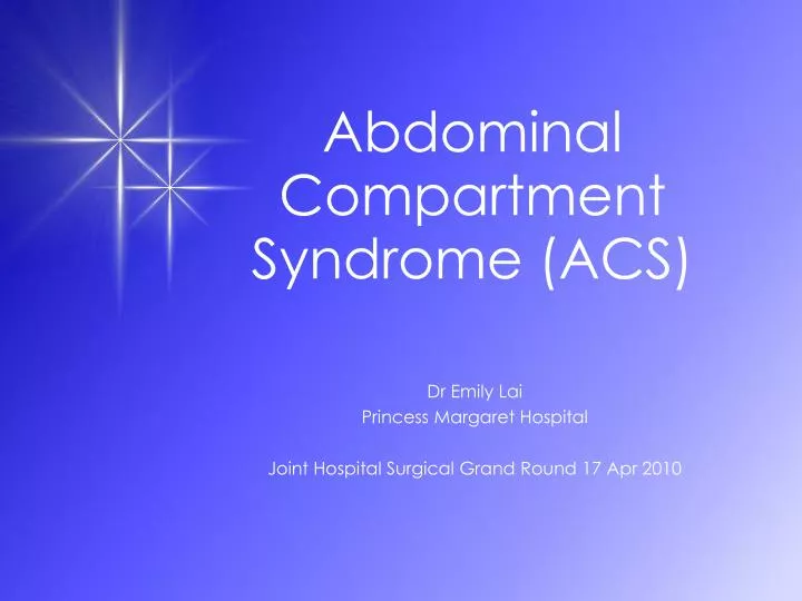 abdominal compartment syndrome acs
