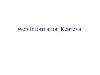 web information retrieval
