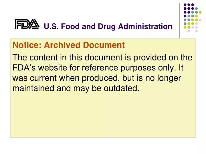 u s food and drug administration