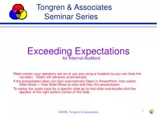 Tongren &amp; Associates Seminar Series