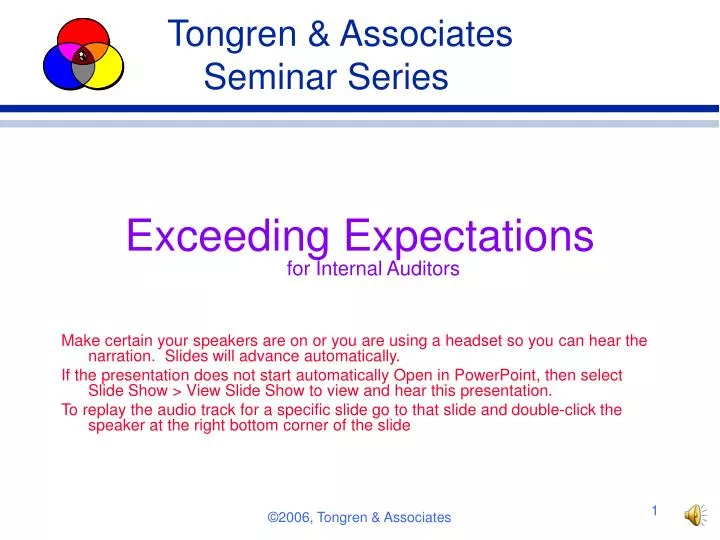 tongren associates seminar series