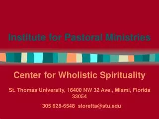 Institute for Pastoral Ministries
