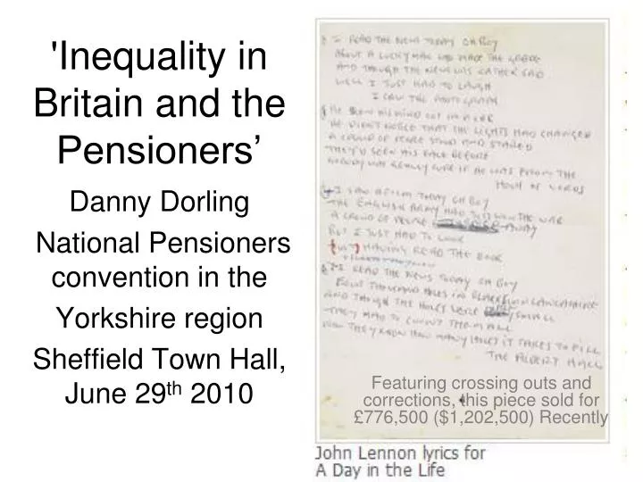 inequality in britain and the pensioners