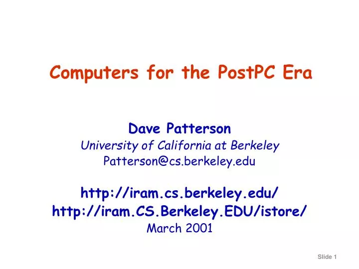 computers for the postpc era