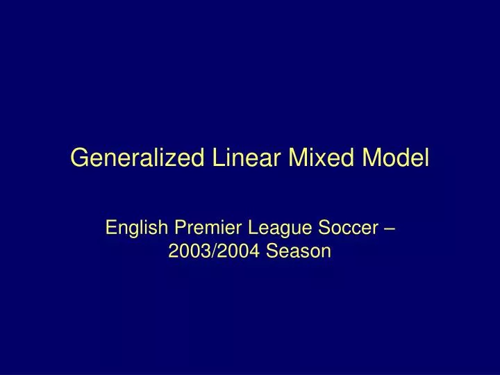 generalized linear mixed model
