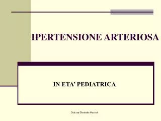 ipertensione arteriosa