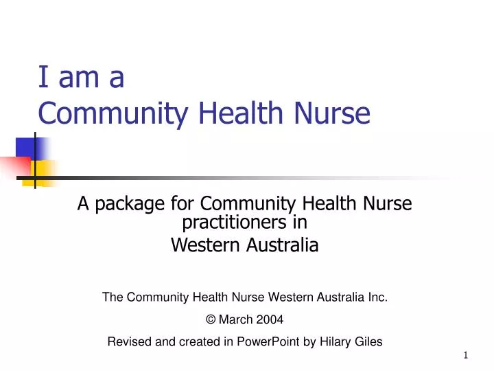 i am a community health nurse