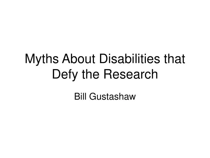 myths about disabilities that defy the research