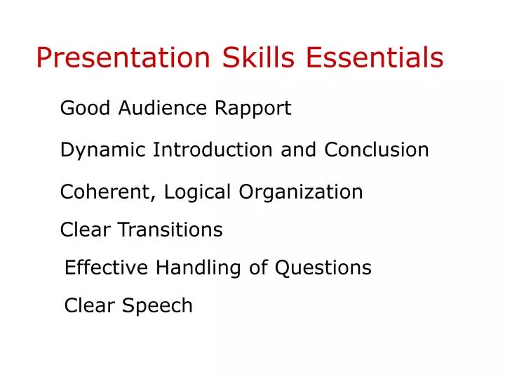 presentation skills essentials