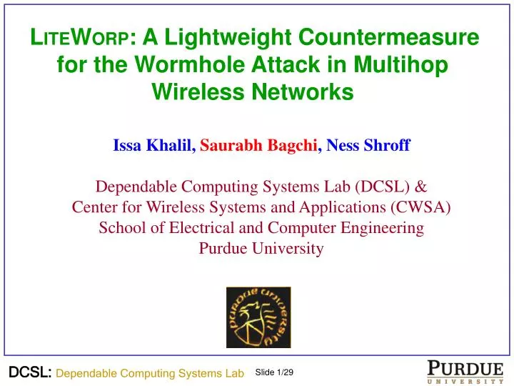 l ite w orp a lightweight countermeasure for the wormhole attack in multihop wireless networks