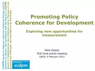 Niels Keijzer PCD focal points meeting OECD, 9 February 2012