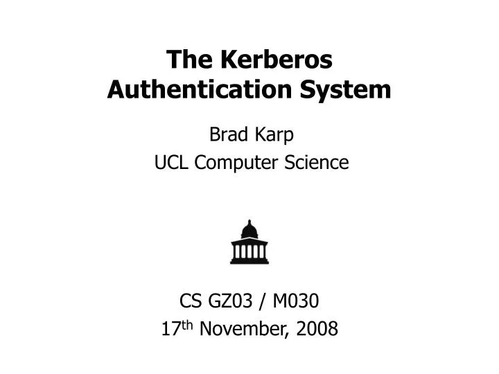 the kerberos authentication system