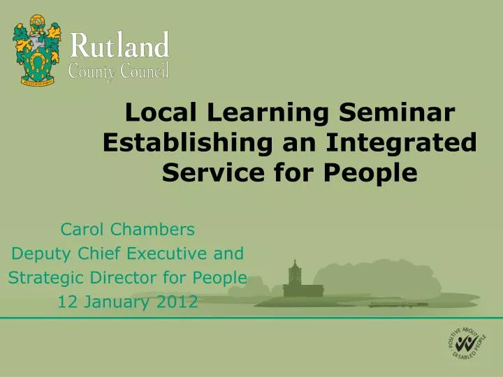 local learning seminar establishing an integrated service for people