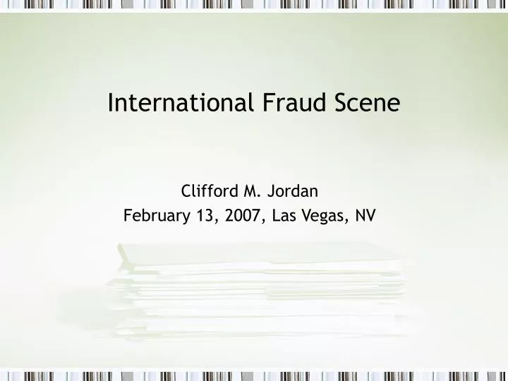 international fraud scene