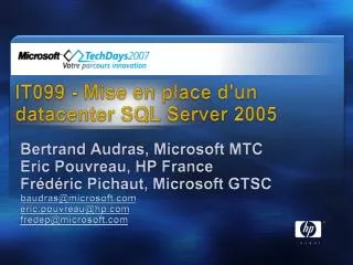 it099 mise en place d un datacenter sql server 2005