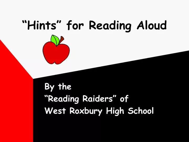 hints for reading aloud