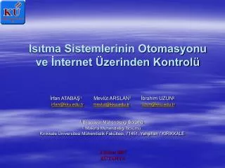 is tma sistemlerinin otomasyonu ve nternet zerinden kontrol