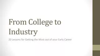 From College to Industry