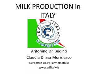 MILK PRODUCTION in ITALY