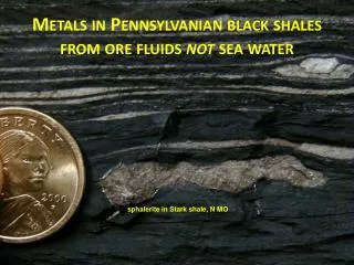 METALS IN PENNSYLVANIAN BLACK SHALES FROM ORE FLUIDS NOT FROM SEAWATER