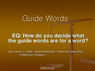 Guide Words