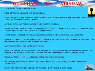 WELCOME TO AIRSHAW