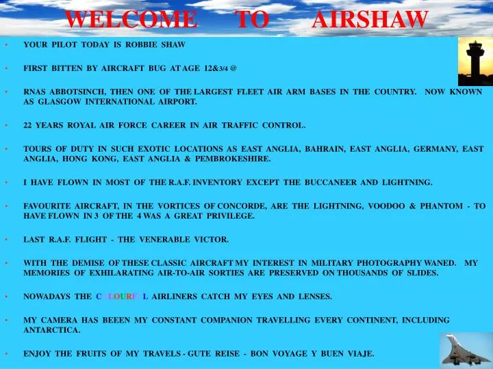welcome to airshaw