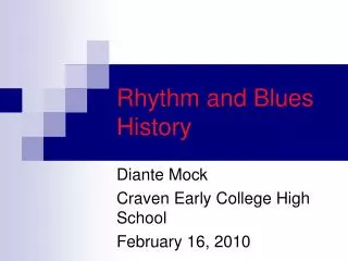 Rhythm and Blues History