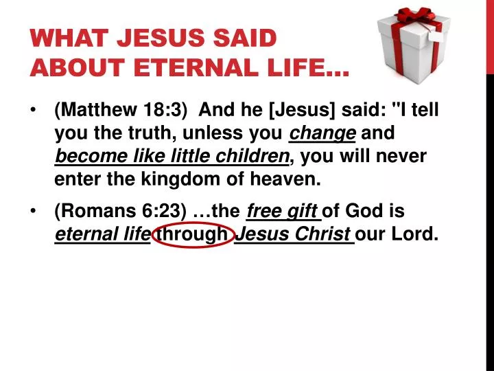 what jesus said about eternal life