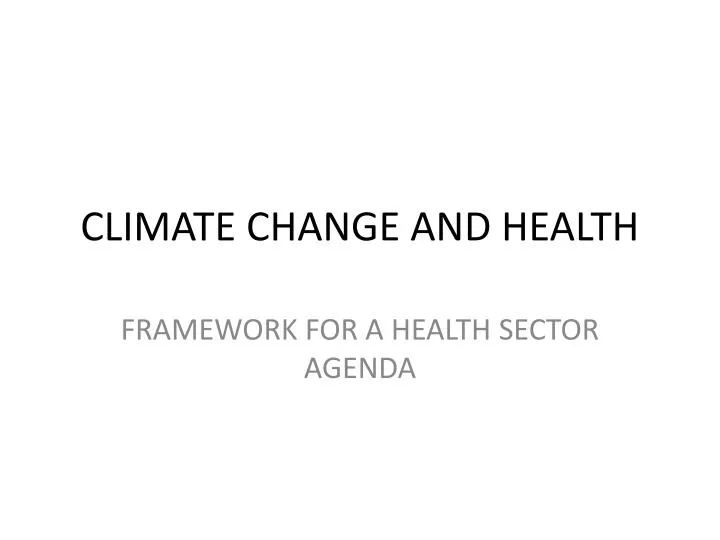 climate change and health