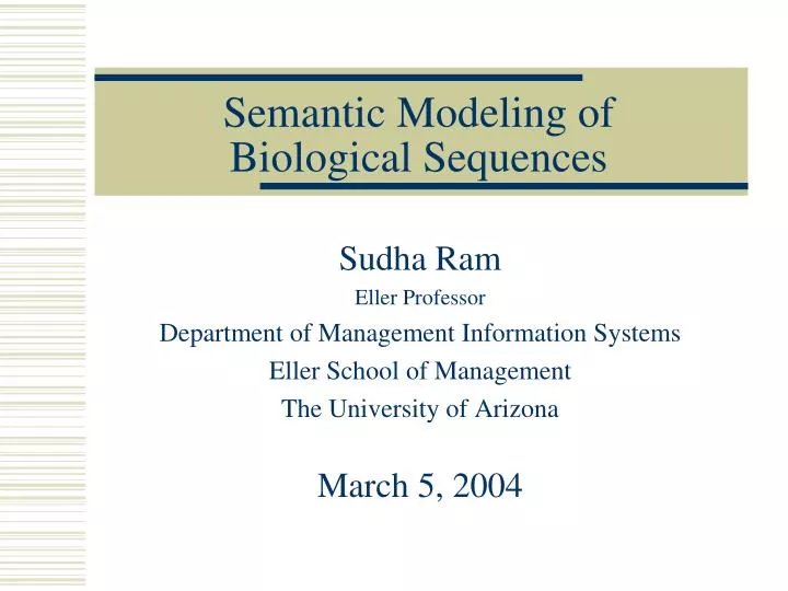 semantic modeling of biological sequences