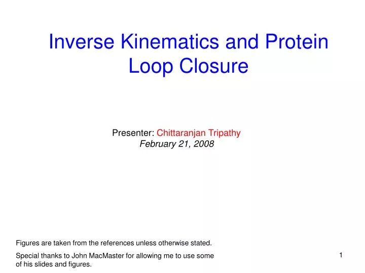 inverse kinematics and protein loop closure