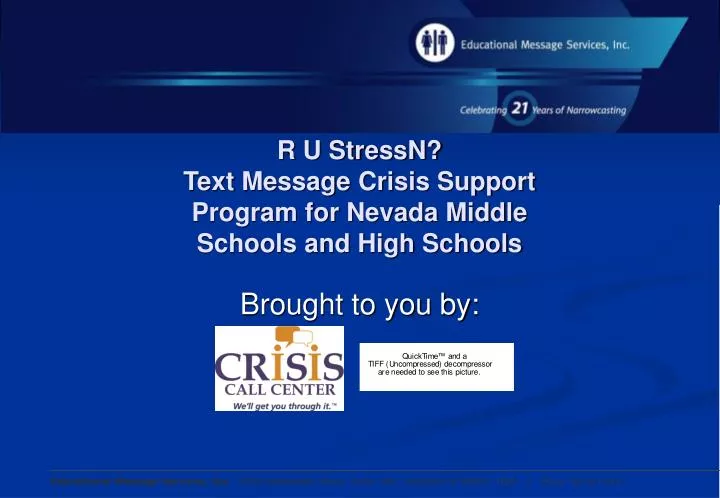 r u stressn text message crisis support program for nevada middle schools and high schools