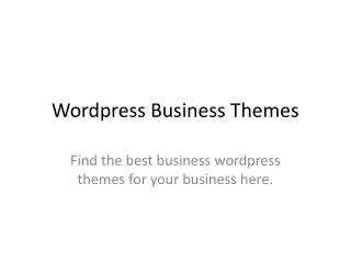 wordpress business themes